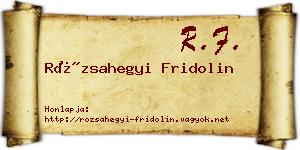 Rózsahegyi Fridolin névjegykártya